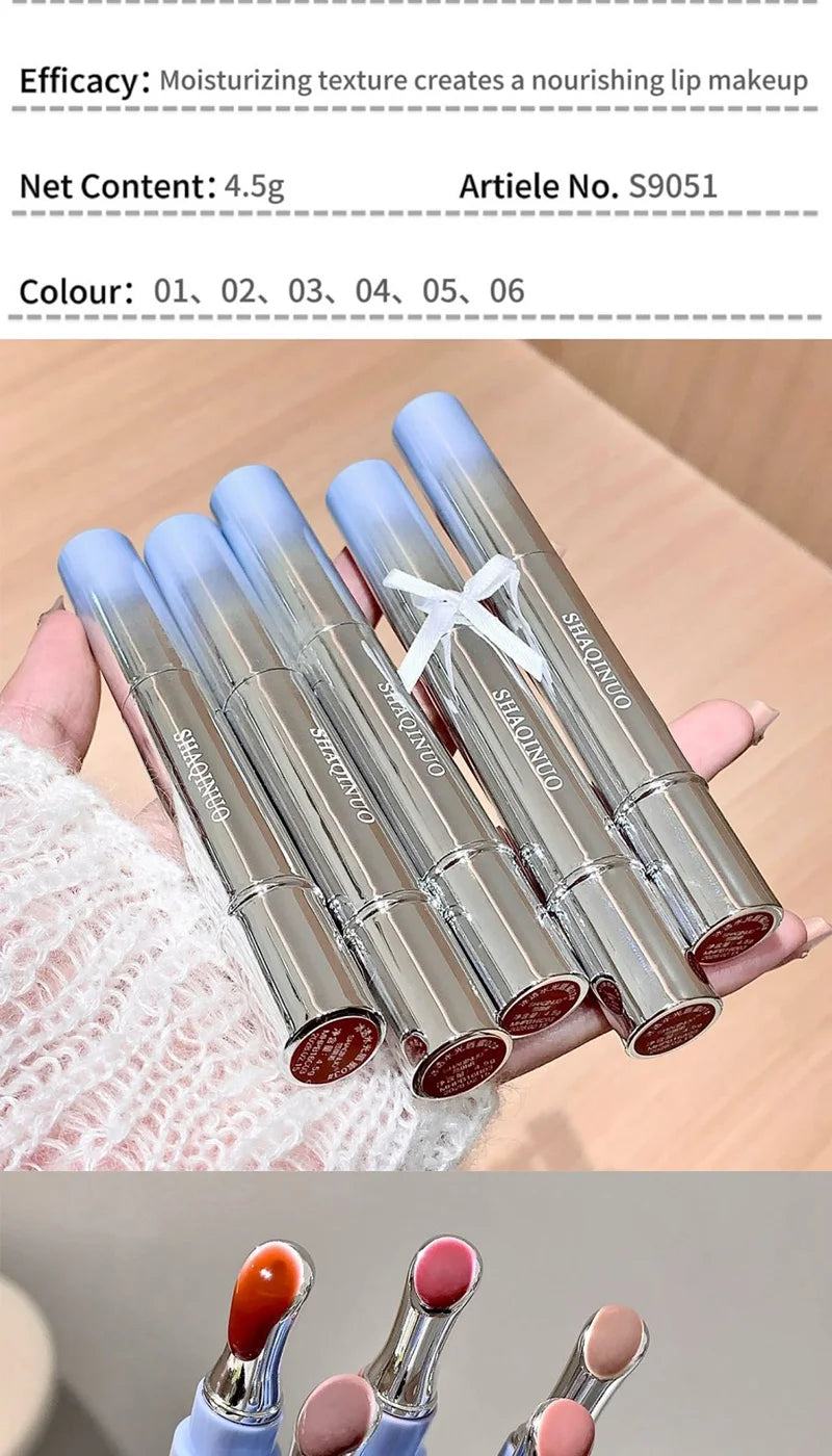 SHAQINUO Icy Glow Lip Gloss - One-Stroke Hydration, Whitening for Olive Skin, Cool Beauty Look, Smooth & Fine Texture