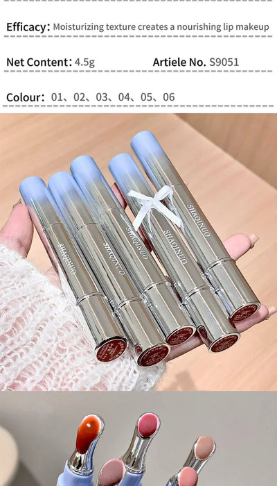 SHAQINUO Icy Glow Lip Gloss - One-Stroke Hydration, Whitening for Olive Skin, Cool Beauty Look, Smooth & Fine Texture