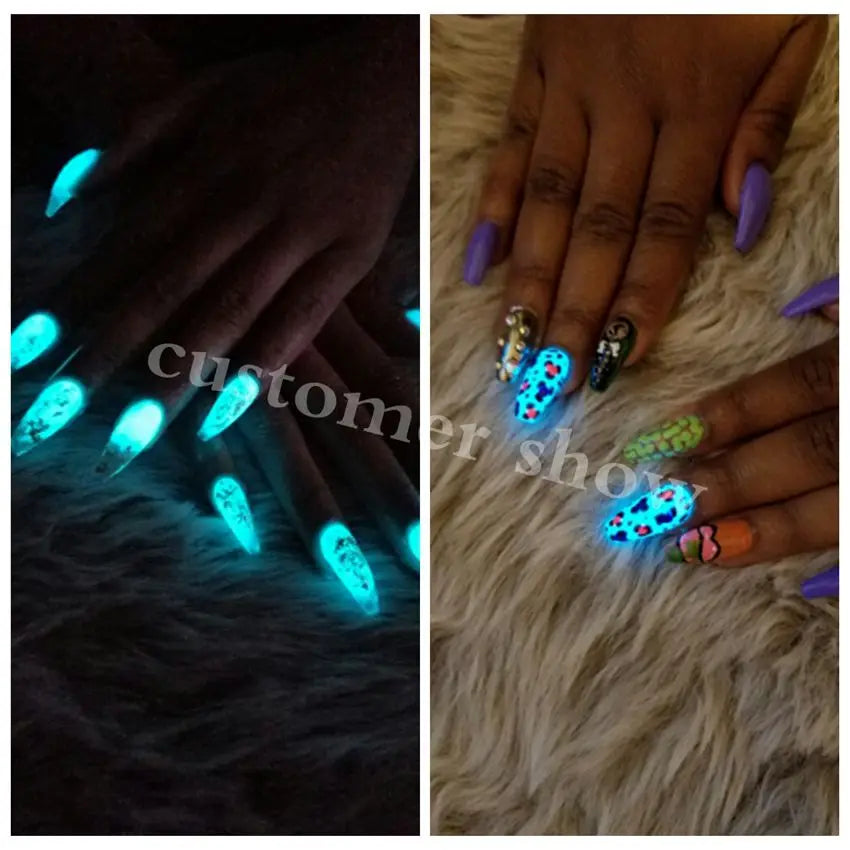 Glow in Dark Pigment Phosphor Nail Glitter Powder Luminous Pigment,Photoluminescent Polish Dye Color:Yellow 1Bag=10grams