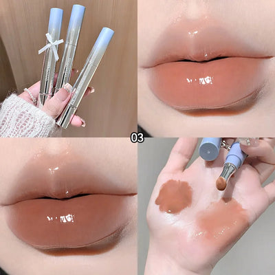 SHAQINUO Icy Glow Lip Gloss - One-Stroke Hydration, Whitening for Olive Skin, Cool Beauty Look, Smooth & Fine Texture