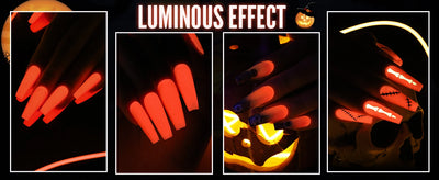YOKEFELLOW Glow in the Dark Gel Nail Polish 10ML Fluorescent Neon Blue Glow UV Gel Polish Nail Art for Halloween Women Girls