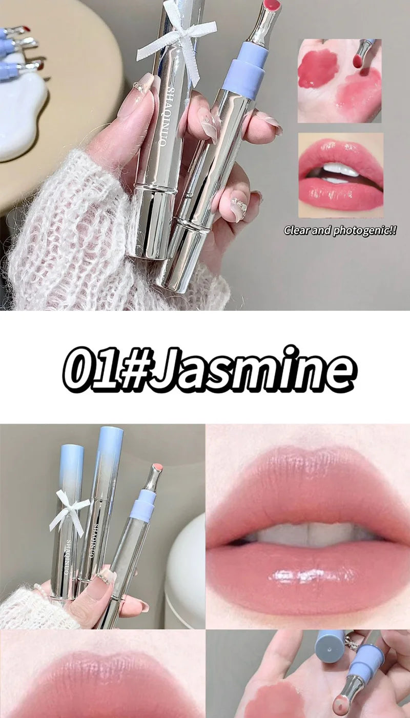 SHAQINUO Icy Glow Lip Gloss - One-Stroke Hydration, Whitening for Olive Skin, Cool Beauty Look, Smooth & Fine Texture