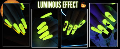 YOKEFELLOW Glow in the Dark Gel Nail Polish 10ML Fluorescent Neon Blue Glow UV Gel Polish Nail Art for Halloween Women Girls