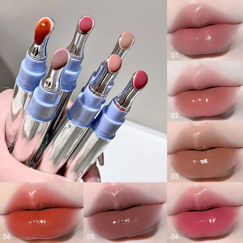 SHAQINUO Icy Glow Lip Gloss - One-Stroke Hydration, Whitening for Olive Skin, Cool Beauty Look, Smooth & Fine Texture