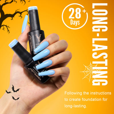 YOKEFELLOW Glow in the Dark Gel Nail Polish 10ML Fluorescent Neon Blue Glow UV Gel Polish Nail Art for Halloween Women Girls