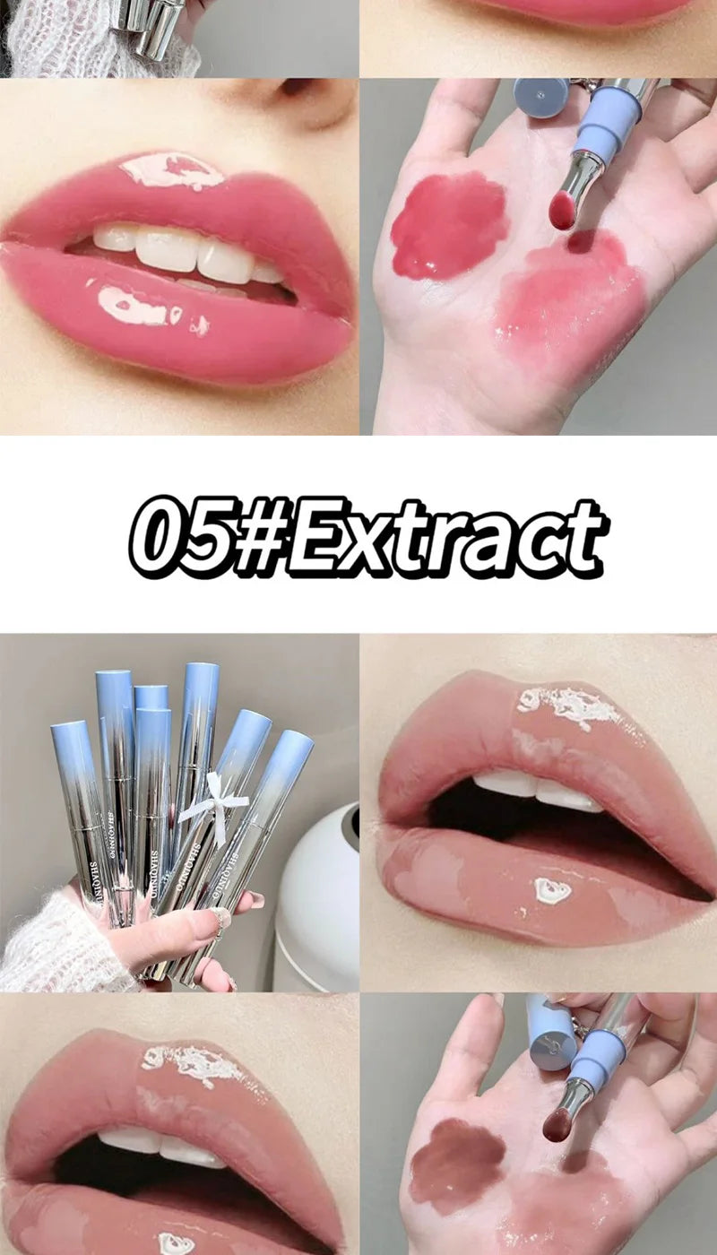 SHAQINUO Icy Glow Lip Gloss - One-Stroke Hydration, Whitening for Olive Skin, Cool Beauty Look, Smooth & Fine Texture