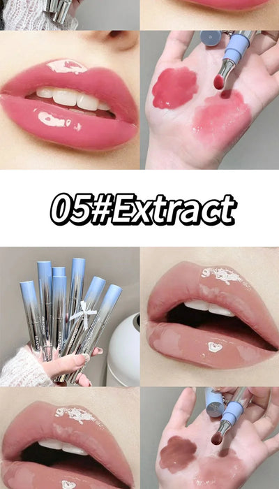 SHAQINUO Icy Glow Lip Gloss - One-Stroke Hydration, Whitening for Olive Skin, Cool Beauty Look, Smooth & Fine Texture