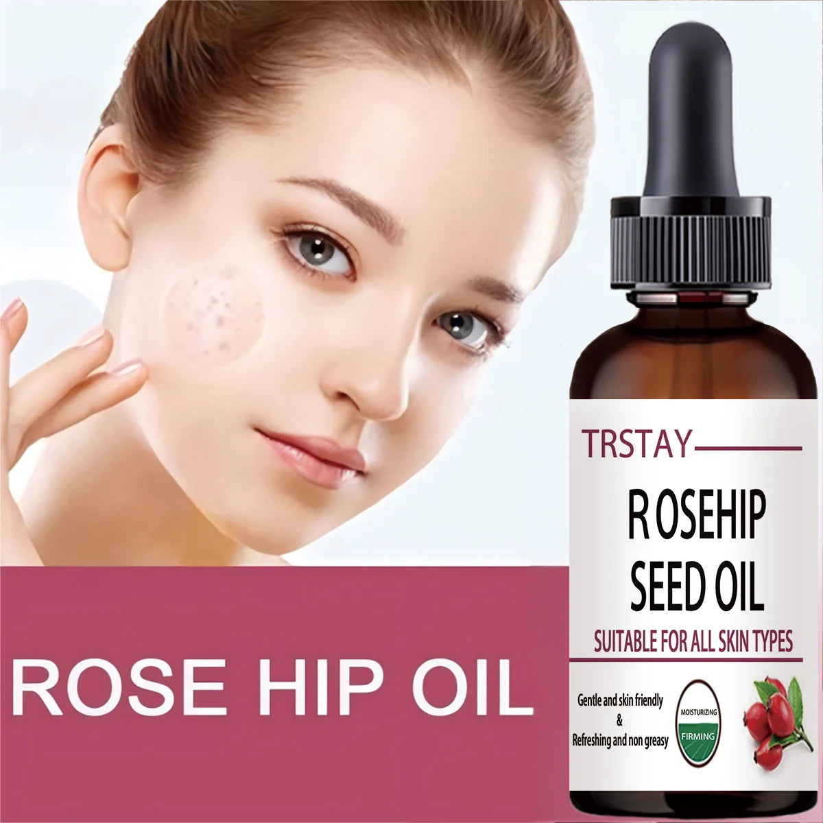 5ML/15ML/30ML/50ML/Pure Essential Oils Rosehip Oil Moisturizing Brighten Skin Color Essential Oil Anti-Dry Anti-Aging Face Essen