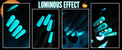 YOKEFELLOW Glow in the Dark Gel Nail Polish 10ML Fluorescent Neon Blue Glow UV Gel Polish Nail Art for Halloween Women Girls