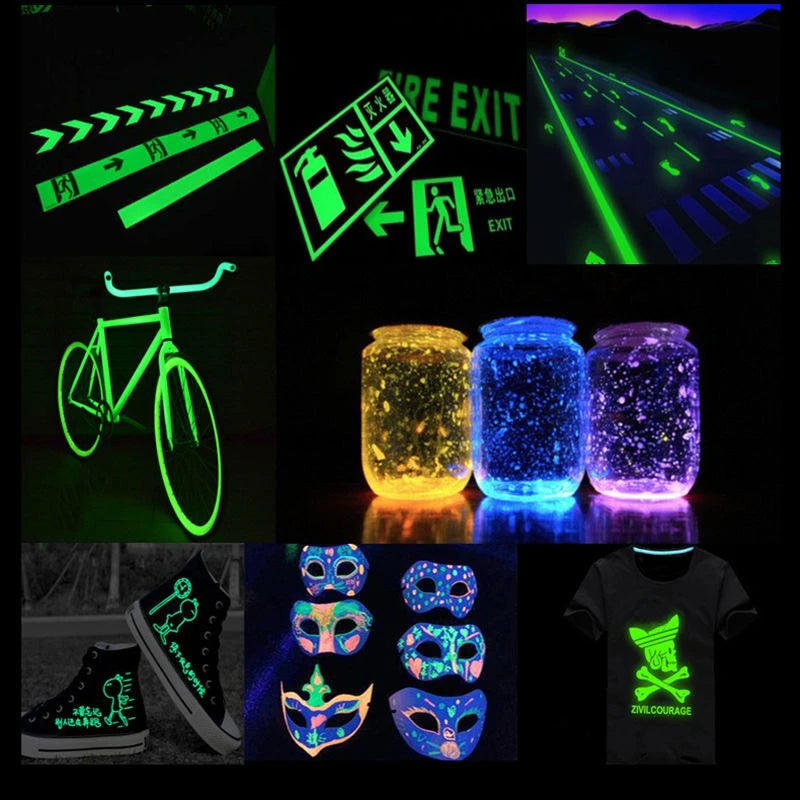 Glow in Dark Pigment Phosphor Nail Glitter Powder Luminous Pigment,Photoluminescent Polish Dye Color:Yellow 1Bag=10grams