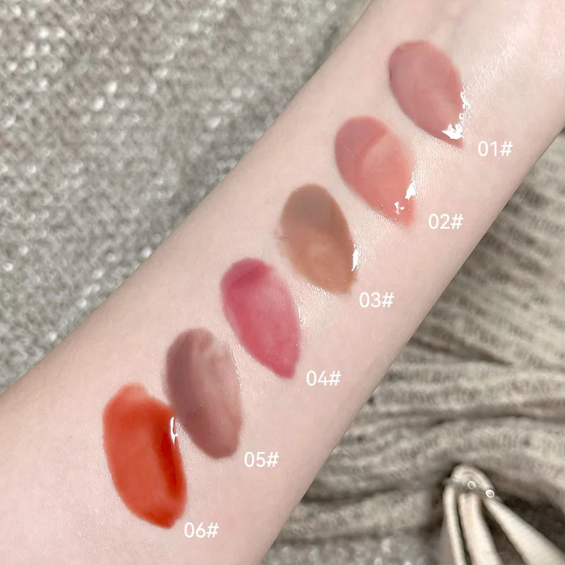SHAQINUO Icy Glow Lip Gloss - One-Stroke Hydration, Whitening for Olive Skin, Cool Beauty Look, Smooth & Fine Texture