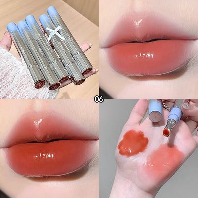 SHAQINUO Icy Glow Lip Gloss - One-Stroke Hydration, Whitening for Olive Skin, Cool Beauty Look, Smooth & Fine Texture