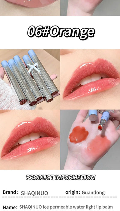 SHAQINUO Icy Glow Lip Gloss - One-Stroke Hydration, Whitening for Olive Skin, Cool Beauty Look, Smooth & Fine Texture