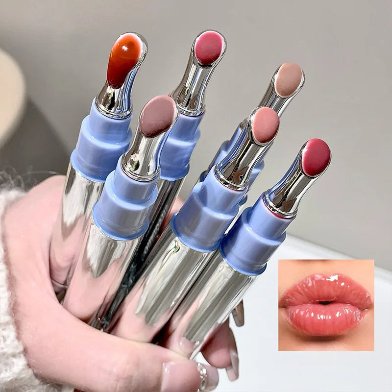 SHAQINUO Icy Glow Lip Gloss - One-Stroke Hydration, Whitening for Olive Skin, Cool Beauty Look, Smooth & Fine Texture