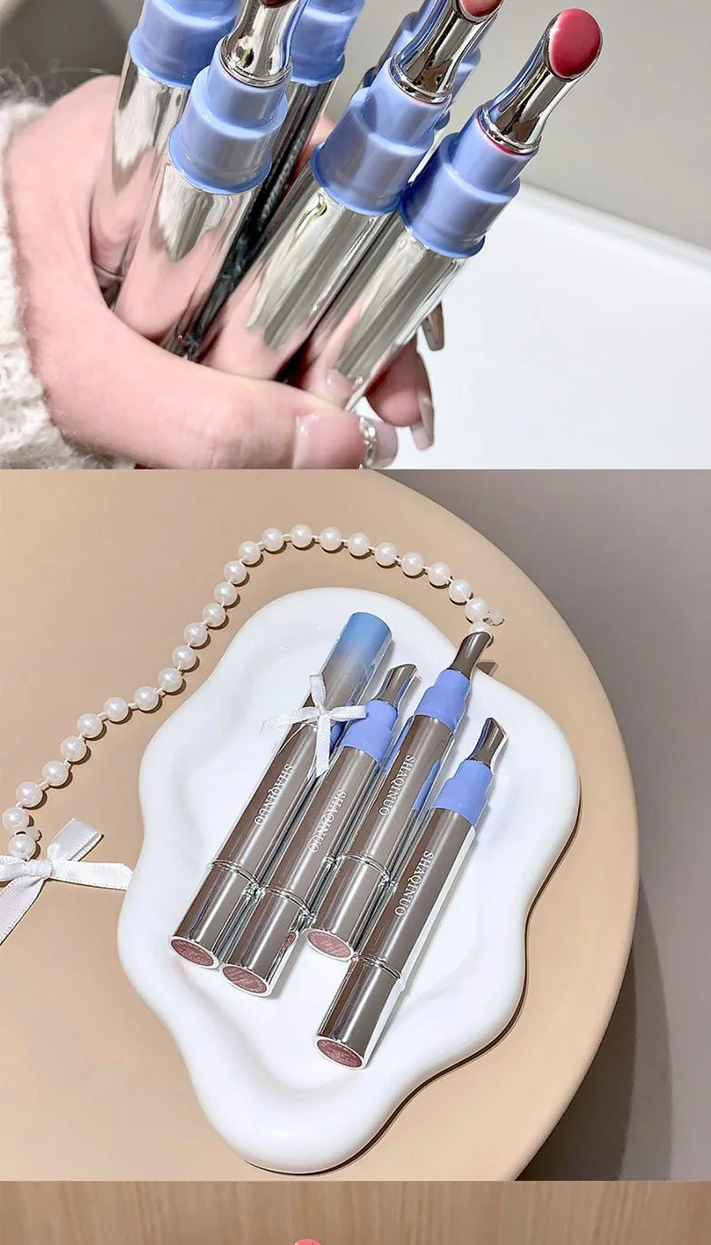 SHAQINUO Icy Glow Lip Gloss - One-Stroke Hydration, Whitening for Olive Skin, Cool Beauty Look, Smooth & Fine Texture