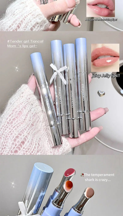 SHAQINUO Icy Glow Lip Gloss - One-Stroke Hydration, Whitening for Olive Skin, Cool Beauty Look, Smooth & Fine Texture
