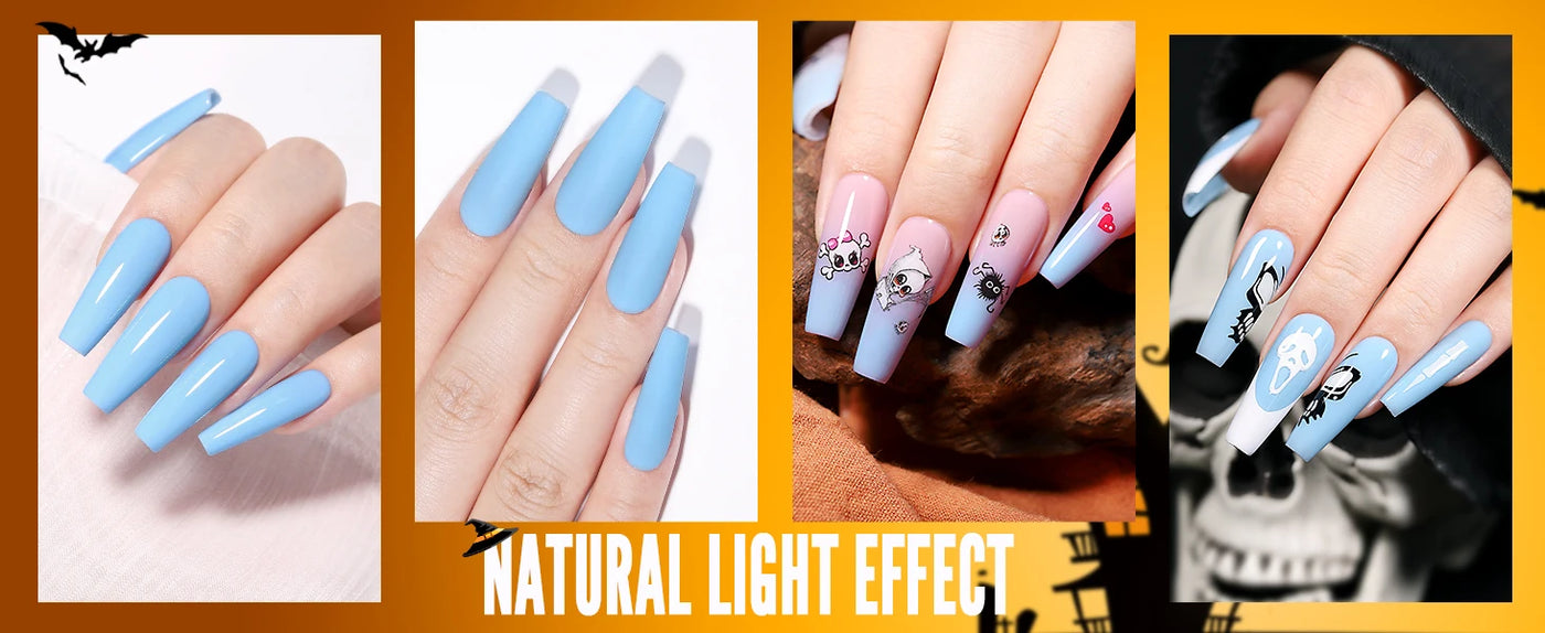 YOKEFELLOW Glow in the Dark Gel Nail Polish 10ML Fluorescent Neon Blue Glow UV Gel Polish Nail Art for Halloween Women Girls