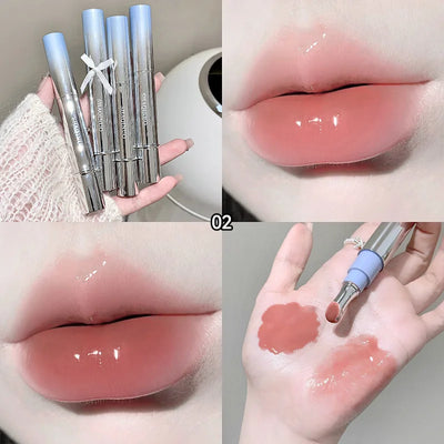 SHAQINUO Icy Glow Lip Gloss - One-Stroke Hydration, Whitening for Olive Skin, Cool Beauty Look, Smooth & Fine Texture