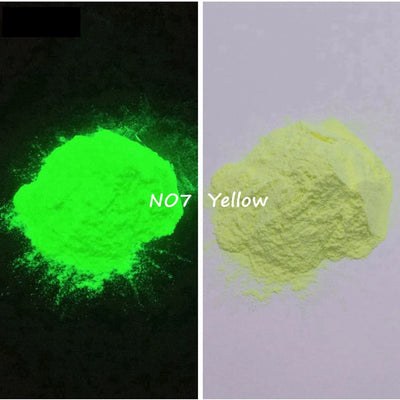 Glow in Dark Pigment Phosphor Nail Glitter Powder Luminous Pigment,Photoluminescent Polish Dye Color:Yellow 1Bag=10grams