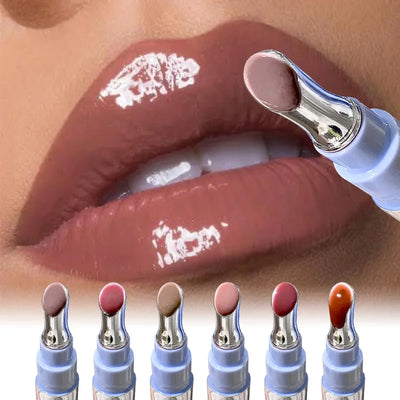 SHAQINUO Icy Glow Lip Gloss - One-Stroke Hydration, Whitening for Olive Skin, Cool Beauty Look, Smooth & Fine Texture
