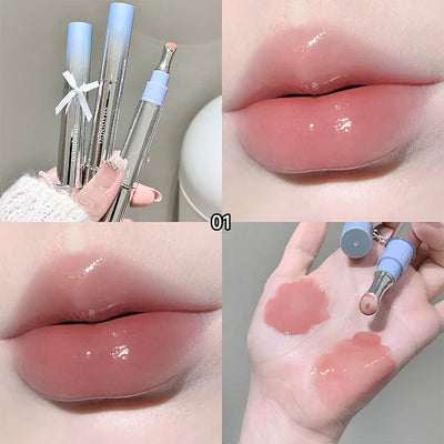 SHAQINUO Icy Glow Lip Gloss - One-Stroke Hydration, Whitening for Olive Skin, Cool Beauty Look, Smooth & Fine Texture