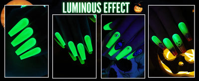 YOKEFELLOW Glow in the Dark Gel Nail Polish 10ML Fluorescent Neon Blue Glow UV Gel Polish Nail Art for Halloween Women Girls