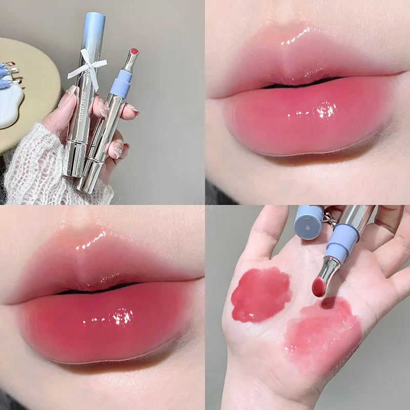 SHAQINUO Icy Glow Lip Gloss - One-Stroke Hydration, Whitening for Olive Skin, Cool Beauty Look, Smooth & Fine Texture