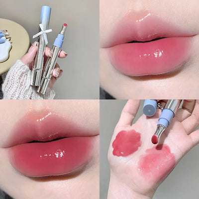 SHAQINUO Icy Glow Lip Gloss - One-Stroke Hydration, Whitening for Olive Skin, Cool Beauty Look, Smooth & Fine Texture