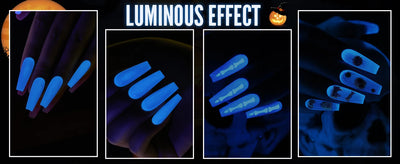 YOKEFELLOW Glow in the Dark Gel Nail Polish 10ML Fluorescent Neon Blue Glow UV Gel Polish Nail Art for Halloween Women Girls