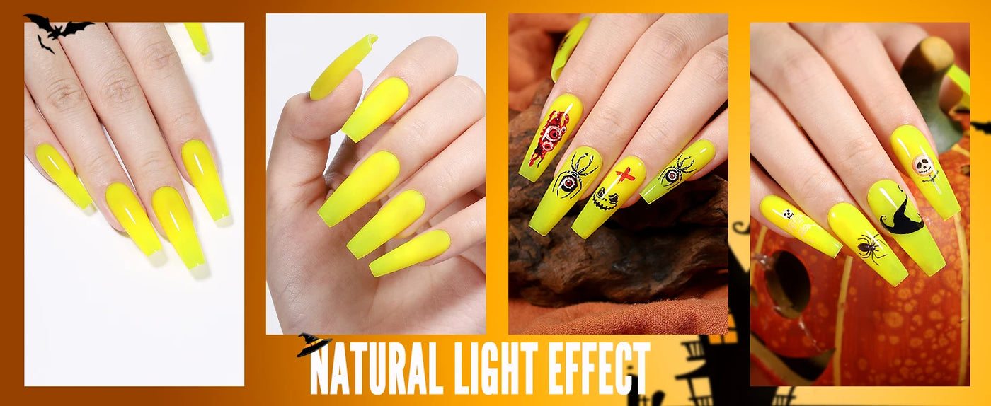 YOKEFELLOW Glow in the Dark Gel Nail Polish 10ML Fluorescent Neon Blue Glow UV Gel Polish Nail Art for Halloween Women Girls
